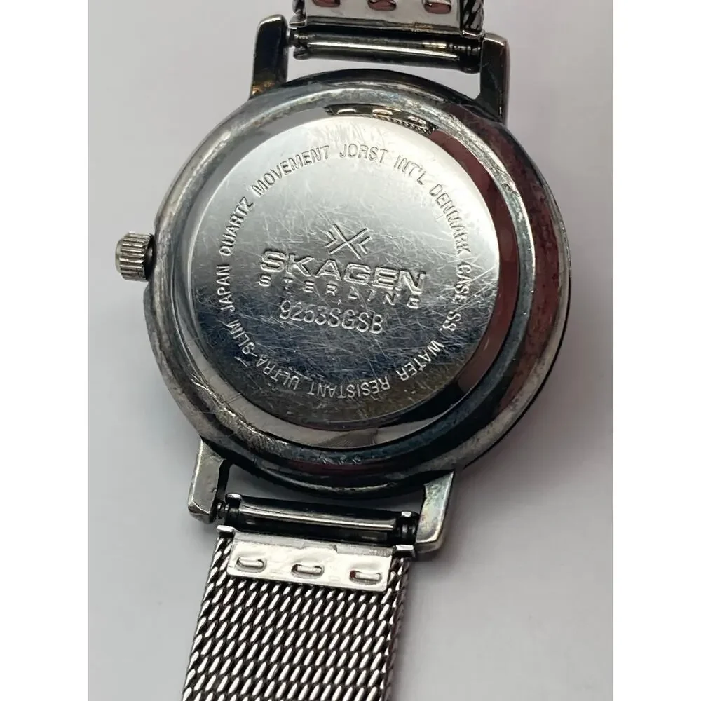 Skagen Sterling Minimalist Slim Women's Watch 26mm - New Battery - Adjustable-WR